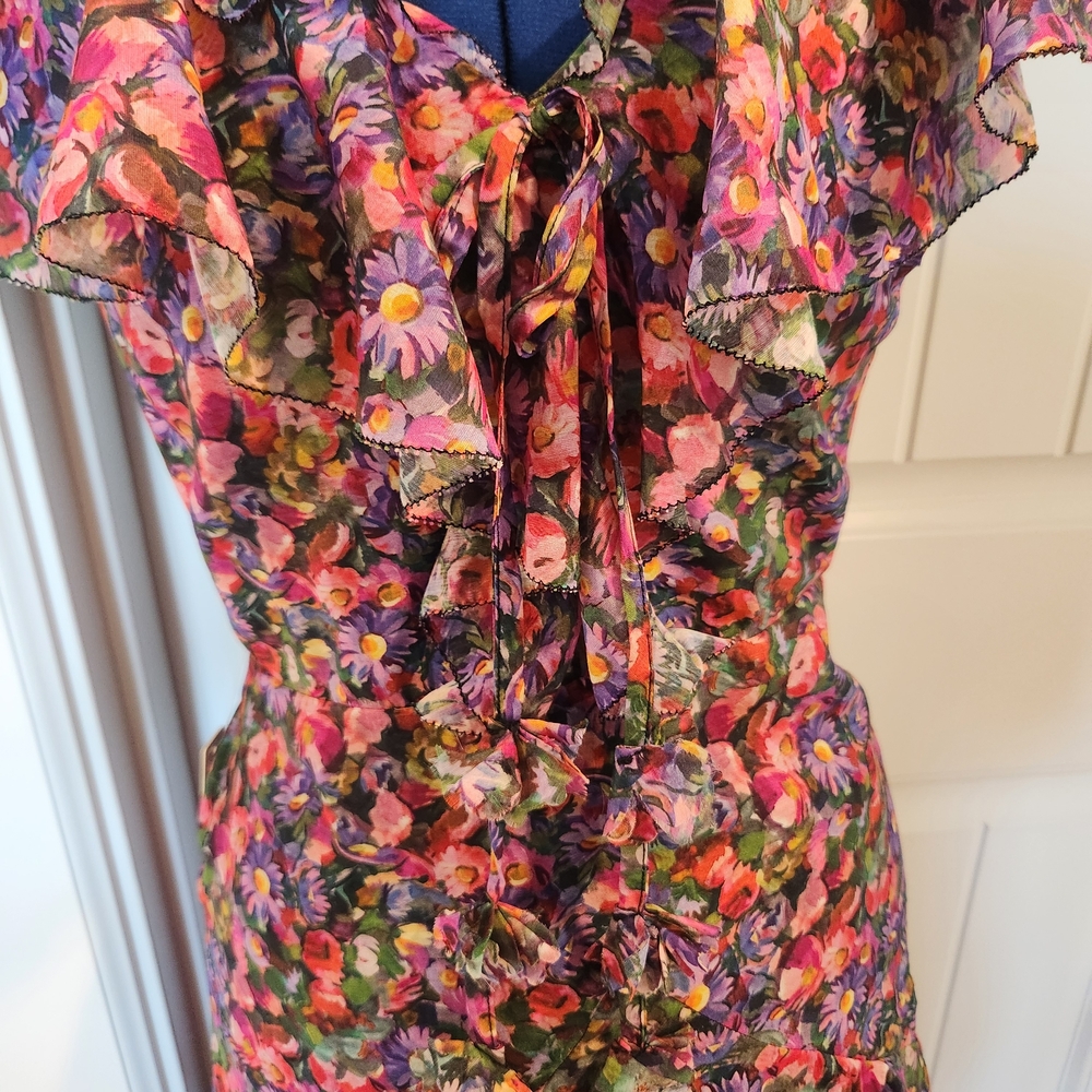 En Saison Vibrant Multicolor Floral Midi Dress - Picture 4 of 6